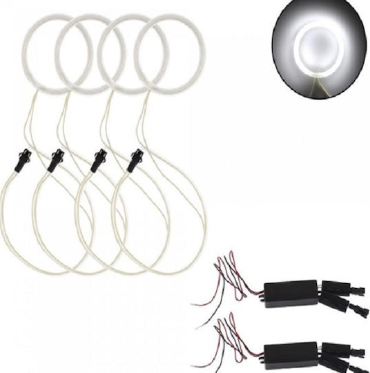 Illuminated Car Motorcycle Angel Eye Ring 4 Pcs White 12v 80mm*4 Xd2401