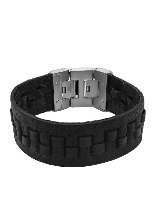 Herrenarmband aus Leder & Edelstahl 22 cm Tribute 0230377202