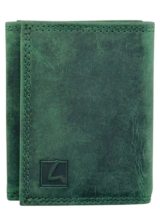 Leather Men's Wallet Cards with RFID Green