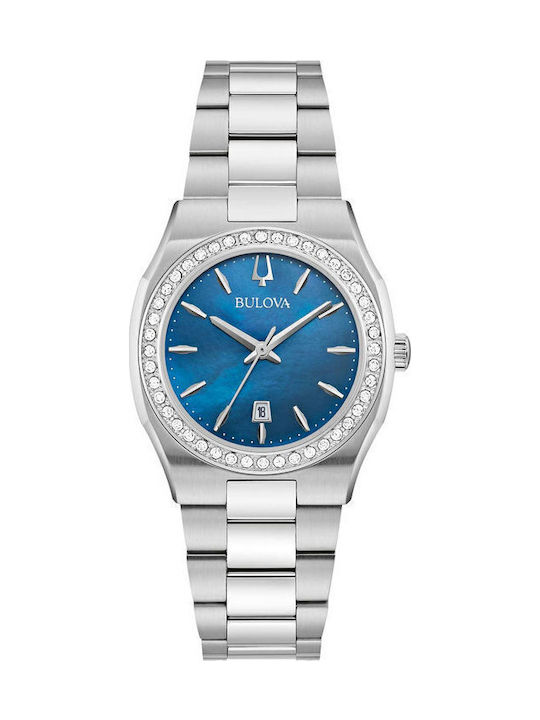 Bulova Surveyor Diamonds Women's Watch with Silver Metal Bracelet