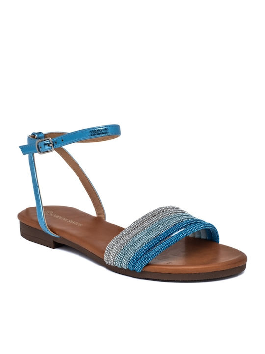 Women's Flat Sandals in Blue Color