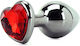 Naughty Toys Heart Base Plug Anal Mic Roșu