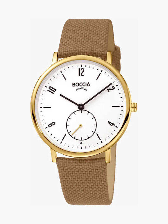 Boccia Women's Watch with Beige Leather Strap