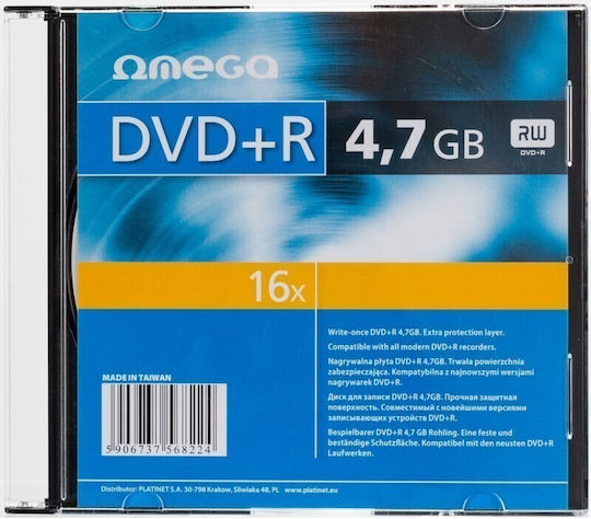 Dvd+r Omega 4.7gb 16x Carcasă Slim
