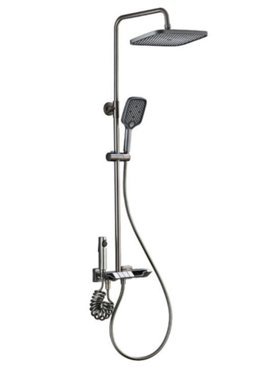 Wattarino Shower Column with Mixer Black