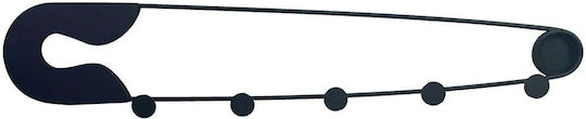 Wallity Wall Hanger Metal 5 Hooks Black 60x11cm