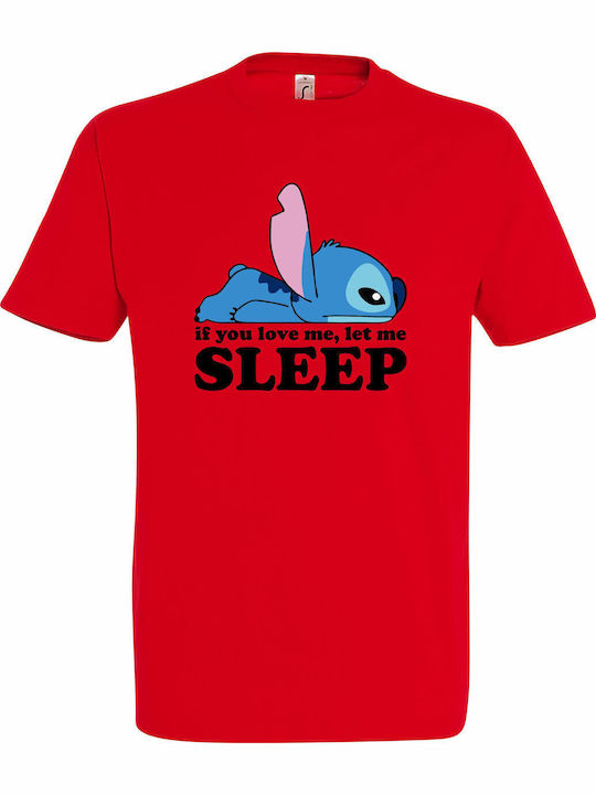 Kids' T-shirt Red Stitch, If You Love Me Let Me Sleep, Cute Stitch