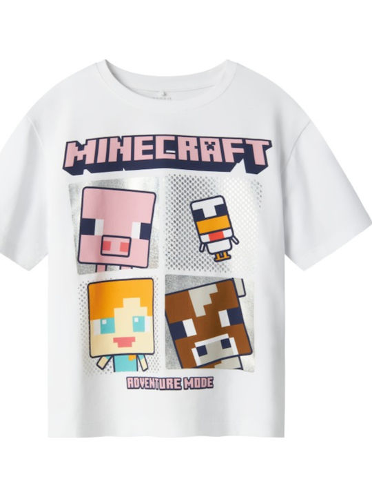 Παιδική Μπλούζα Κοντομάνικη White Minecraft
