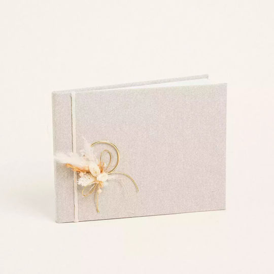Beige Gold Lurex Guest Book 20.5 X 27.5 Cm 333929 Ntampoudis Ntm-333929