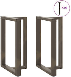 vidaXL Metallic Furniture Legs 2 Pieces Suitabl...