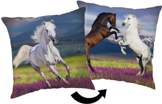 Horses Meadow Decorative Pillow 40x40 Cm