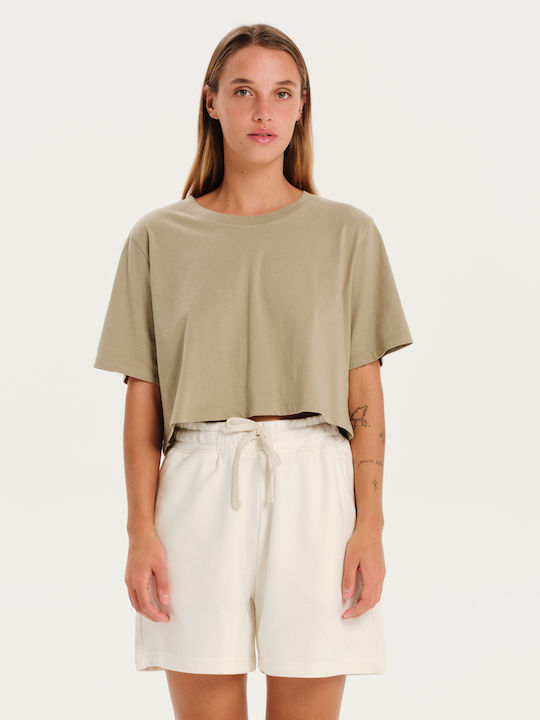 Emerson Damen Crop T-Shirt Grün