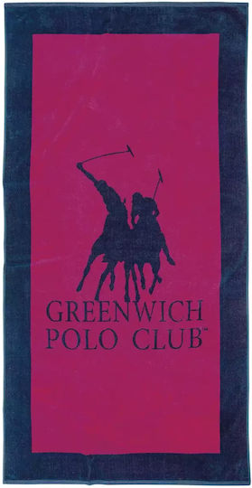Greenwich Polo Club Πετσέτα Θαλάσσης Βαμβακερή Μπλε 180x90εκ.