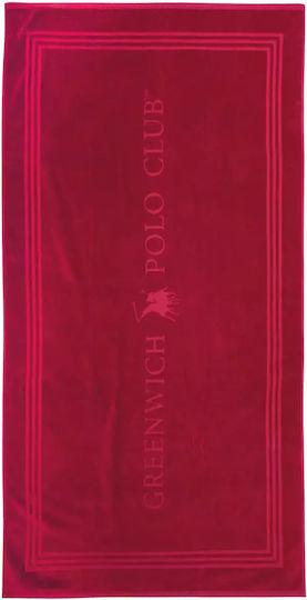 Greenwich Polo Club Beach Towel Cotton Red 170x90cm.