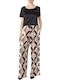 Women's Fabric Trousers Beige/Brown