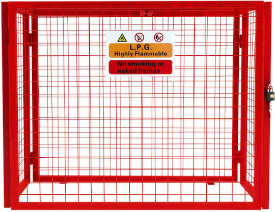 Red Gas Bottle Collapsible Mesh Cage 92cm x 110cm x 50cm