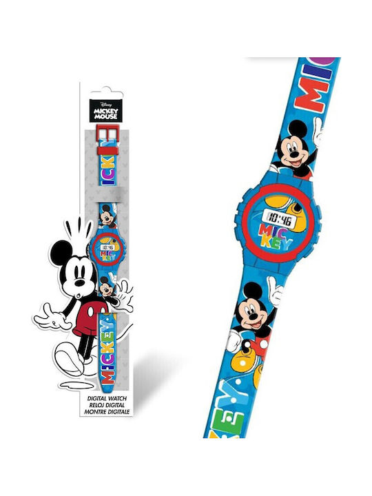 Disney Παιδικό Ψηφιακό Ρολόι Mickey Mouse Μπλε