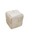 Σκαμπό Σαλονιού Επενδυμένο με Ύφασμα Line Cream 40x40x40εκ.