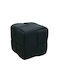 Σκαμπό Σαλονιού Επενδυμένο με Ύφασμα Line Black 40x40x40εκ.
