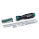 Ratchet Screwdriver Set 26pcs Bits Contains 1 Ratchet Screwdriver 3 Extensions 3-1/2” 6” 10” 1 Flexible Extension 6” 1 Bit Adapter 20 Bits 4 Phillips Ph0 Ph1 Ph2 Ph3 6 Flat 3 4 5 5.5 6.5 8mm 4 Torx T10 T15 T20 T25