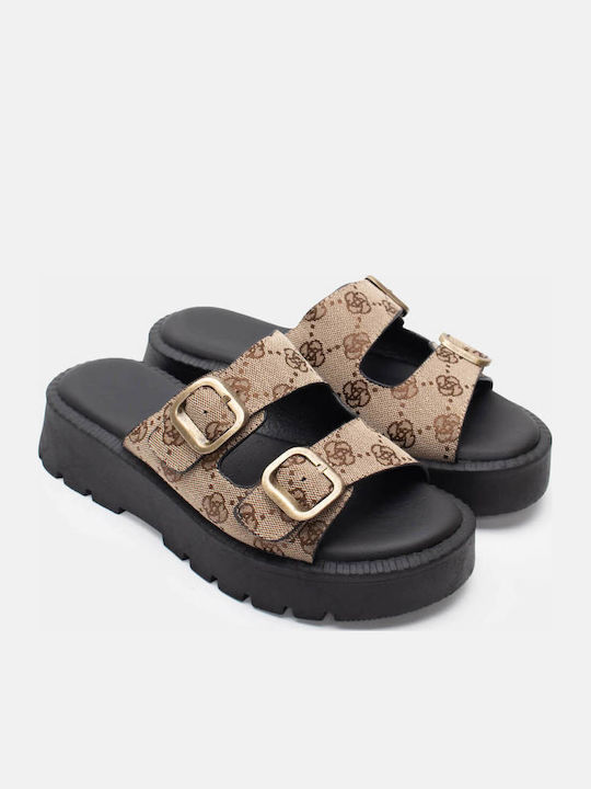 Luigi Γυναικεία Σανδάλια Flatforms Μπεζ