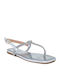 Flache Sandalen für Damen in Silber Farbe