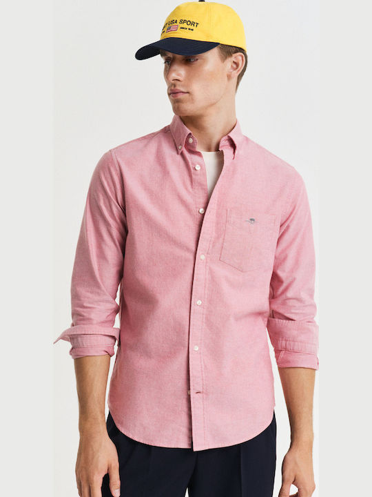 Gant Long-sleeved Cotton Shirt Red