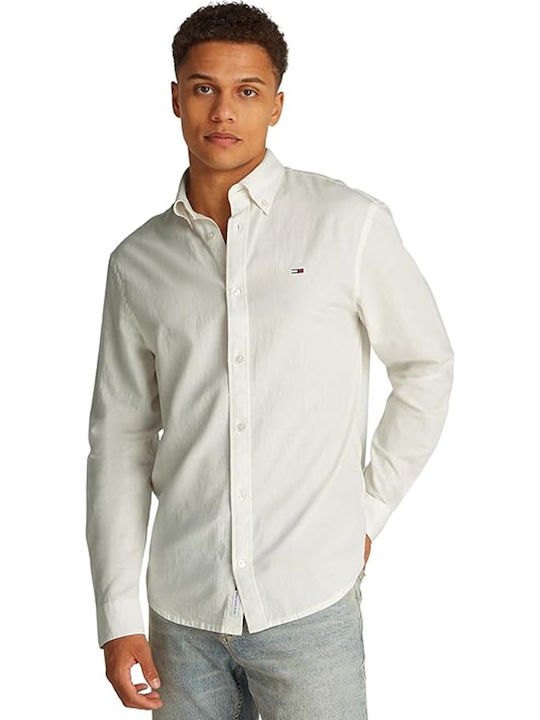 Tommy Hilfiger Long-sleeved Linen Shirt White