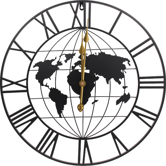 Keskor World Ρολόι Τοίχου Μεταλλικό Ø60cm