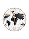 Keskor World Wall Clock Metallic Black Ø60cm