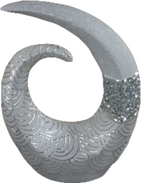 Keramik-Dekovase Flamme Zucker Silber H6913s-dj18c
