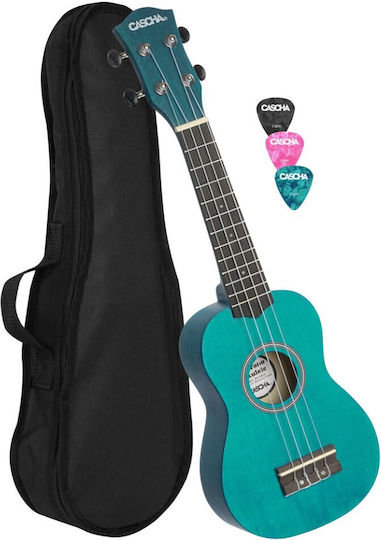 Cascha Hh-3962 Soprano Ukulele Σοπράνο Γιουκαλίλι Μπλε Θήκη