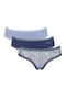 Βαμβακερά Women's String 3Pack with Lace Sky blue