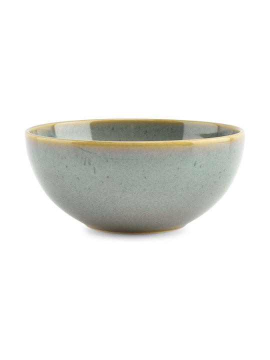 Salt & Pepper Green-blue Solo Serving Bowl Round Ceramic Green with Diameter 14.5cm