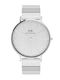 Daniel Wellington Ανδρικό Ρολόι 40mm Μπαταρίας με Ασημί Μεταλλικό Μπρασελέ