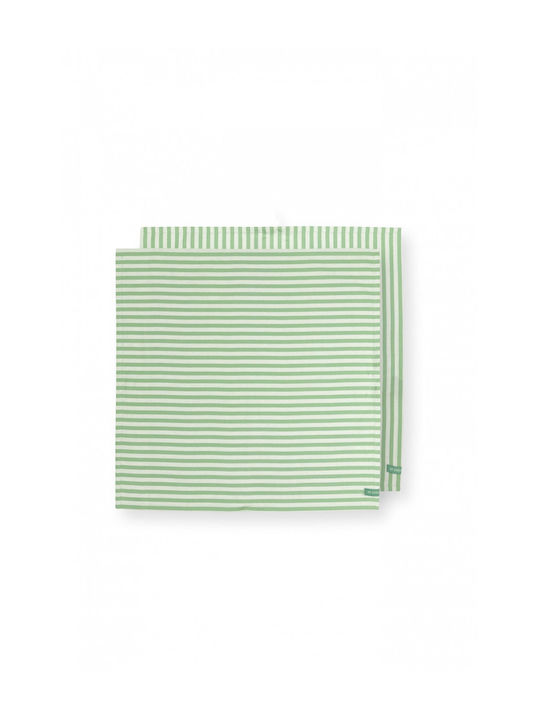 PiP Studio Handtuch aus 100% Baumwolle in Grün Farbe 65x65cm 2Stück