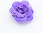 Fabric Flower Hair Clips Purple