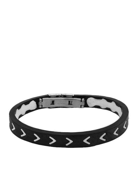 Herrenarmband aus Gummi Edelstahl Innendurchmesser 7 cm Tribute 0230270602