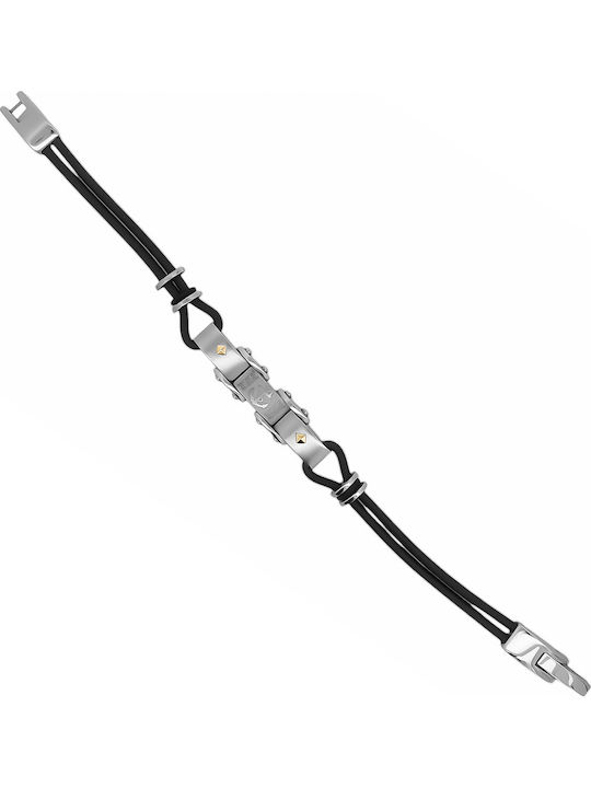 Herren Armband aus Gummi Anker & Edelstahl 21,5 cm Tribute 0230330101