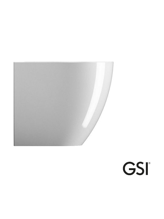 GSI Pura Swirl Λεκάνη Δαπέδου με Κάλυμμα Uspa Soft Close και Μπιντέ Λευκή