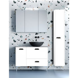 Chrisart Blat cu Lavoar & Oglindă White Glossy