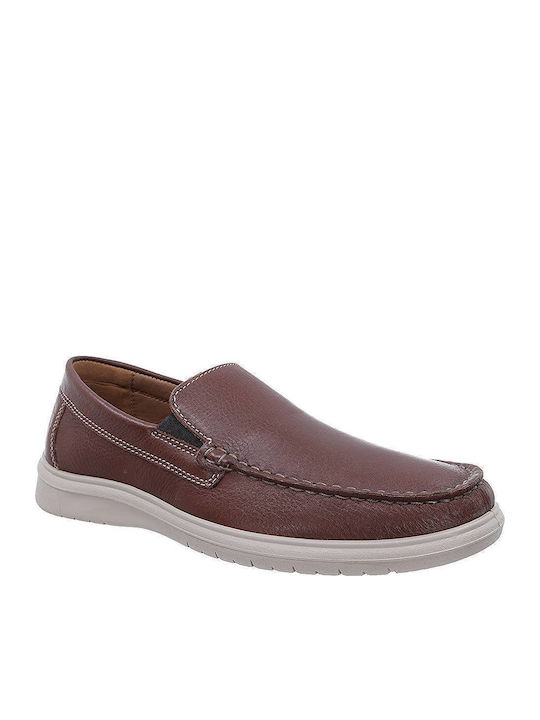 Imac Men's Leather Loafers Brown
