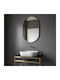 Iron Semi Oval Badezimmerspiegel 60x90cm Silber