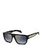 David Beckham Men's Sunglasses with Black Plastic Frame and Blue Gradient Mirror Lens DB 7132/S 807/1V