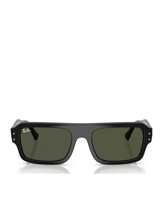 Ray Ban Unisex Sunglasses with Black Plastic Frame and Green Lens RB4454 6677/31