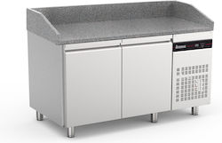 Inomak Английски превод: Stainless Steel Refrigerator Counter 568лт with 2 Doors and Cooling Machine L150xW80xH87.3см