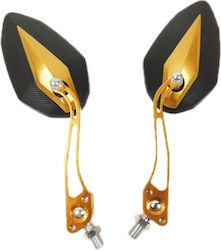 Motorcycle Mirrors 2pcs Gold