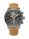 Timberland Raynham Herrenuhr Chronograph Batterie mit Braun Lederarmband