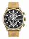 Timberland Henniker II Men's Watch 46mm Chronograph Battery with Brown Leather Strap