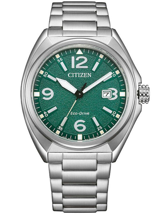 Citizen Ανδρικό Ρολόι 41mm Μπαταρίας με Ασημί Ατσάλινο Μπρασελέ